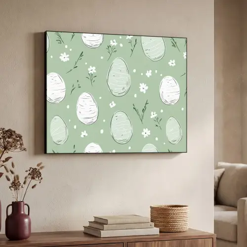 Groen - Eieren - Patroon Textielframe - compleet frame klein -sfeer3