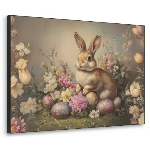 Haas - Stilleven - Bloemen Textielframe zwart klein -3d
