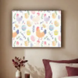 Patroon - Kip - Paaseieren Textielframe - compleet frame klein -sfeer1