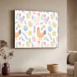 Patroon - Kip - Paaseieren Textielframe zwart klein -sfeer3