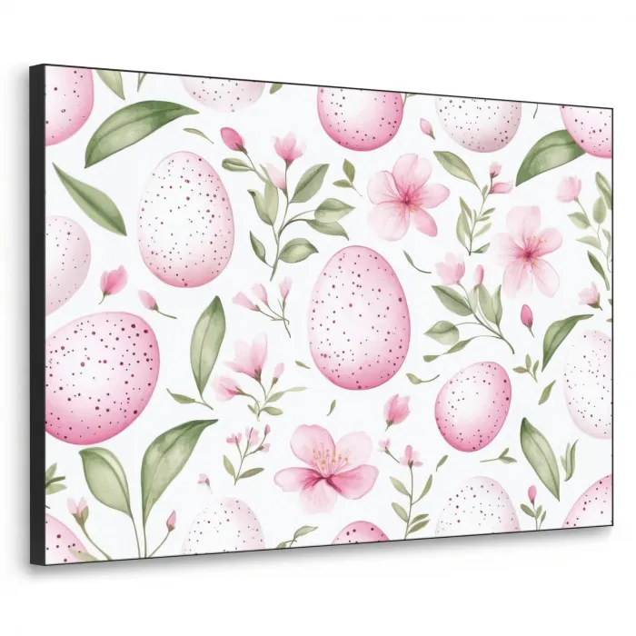 Patroon - Eieren - Roze - Pasen Textielframe zwart klein -3d