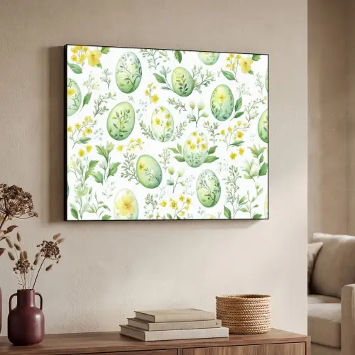 Patroon - Groen - Eieren Textielframe - compleet frame klein -sfeer3