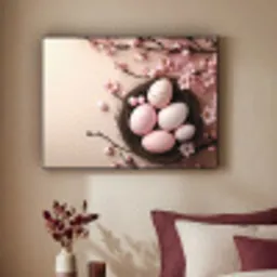 Roze - Bloesems - Eieren Textielframe - compleet frame klein -sfeer1
