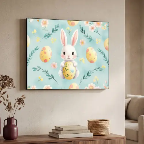 Konijn - Eieren - Takjes Textielframe - compleet frame klein -sfeer3