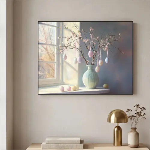 Stilleven - Vaas - Paastak Textielframe - compleet frame klein -sfeer2