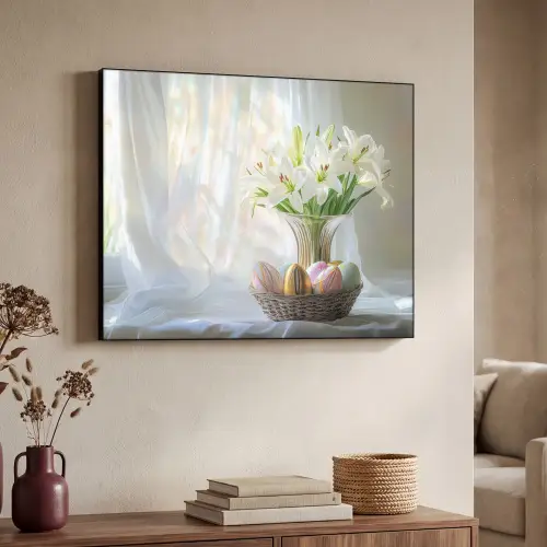 Vaas - Eieren - Bloemen Textielframe - compleet frame klein -sfeer3