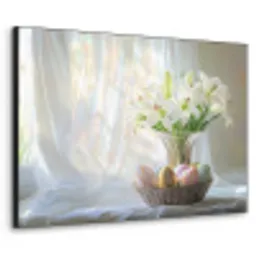 Vaas - Eieren - Bloemen Textielframe zwart klein -3d