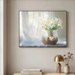Vaas - Eieren - Bloemen Textielframe zwart klein -sfeer2