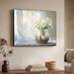 Vaas - Eieren - Bloemen Textielframe zwart klein -sfeer3