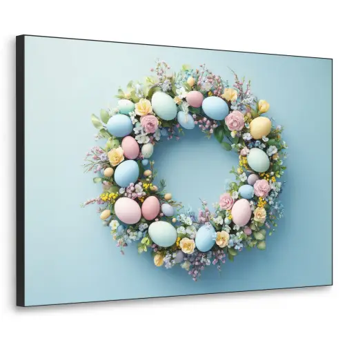 Krans - Eieren - Bloemen Textielframe - compleet frame klein -3d