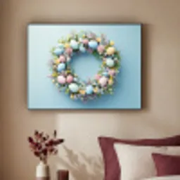 Krans - Eieren - Bloemen Textielframe - compleet frame klein -sfeer1
