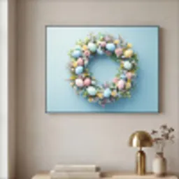 Krans - Eieren - Bloemen Textielframe - compleet frame klein -sfeer2
