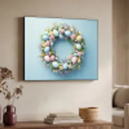 Krans - Eieren - Bloemen Textielframe - compleet frame klein -sfeer3