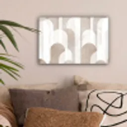 Abstracte bogen - Modern - Beige canvas 2cm klein -sfeer1