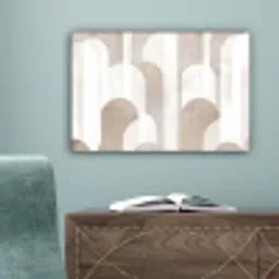 Abstracte bogen - Modern - Beige canvas 2cm klein -sfeer4