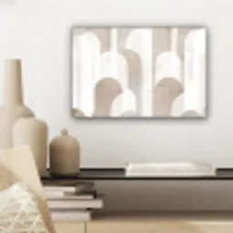 Abstracte bogen - Modern - Beige canvas 2cm klein -sfeer6