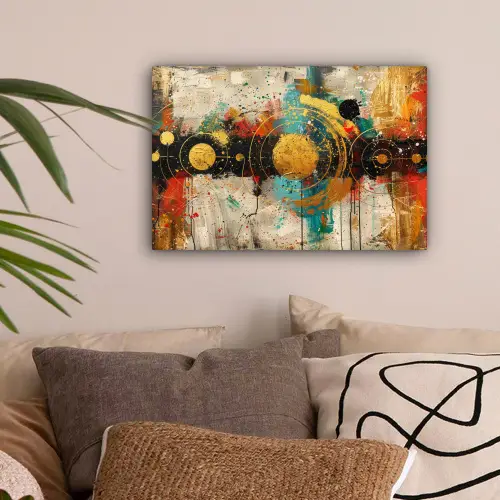 Abstract - Kunst - Goud - Modern canvas 2cm klein -sfeer1