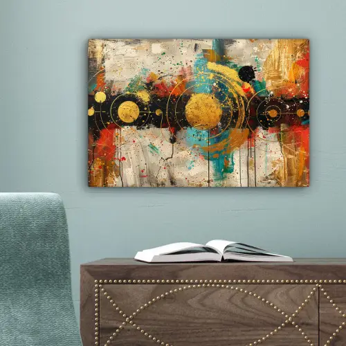 Abstract - Kunst - Goud - Modern canvas 2cm klein -sfeer4