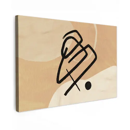Abstract - Zwart - Bruin canvas 2cm klein -z3d