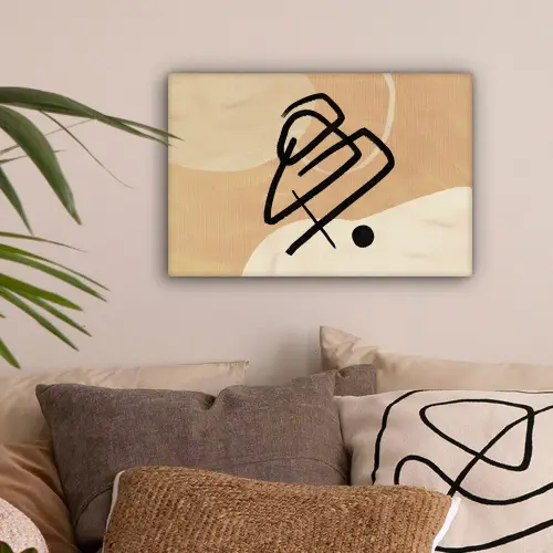 Abstract - Zwart - Bruin canvas 2cm klein -sfeer1