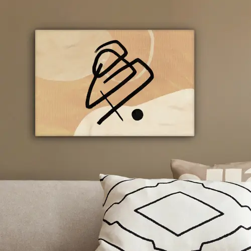 Abstract - Zwart - Bruin canvas 2cm klein -sfeer3