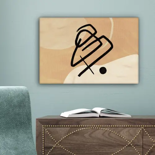 Abstract - Zwart - Bruin canvas 2cm klein -sfeer4