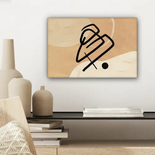 Abstract - Zwart - Bruin canvas 2cm klein -sfeer6