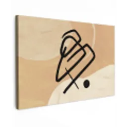 Abstract - Zwart - Bruin canvas 2cm klein -z3d