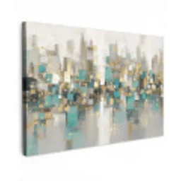 Abstract - Blokken - Goud - Skyline canvas 2cm klein -z3d