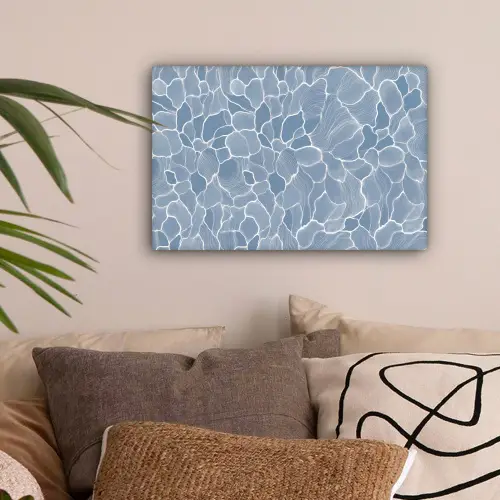 Abstract - Blauw - Bladeren canvas 2cm klein -sfeer1