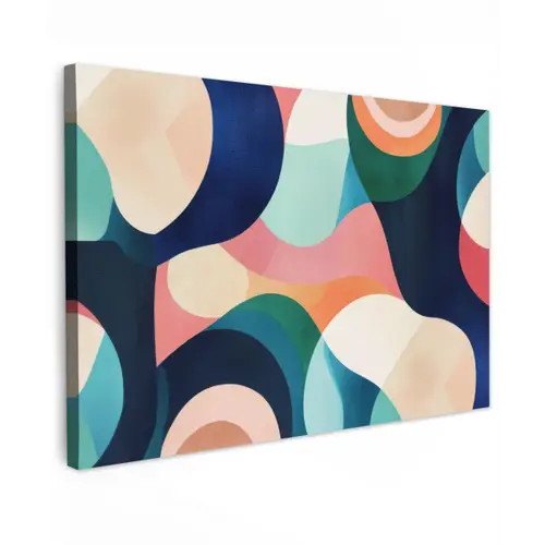 Abstract - Blauw - Roze canvas 2cm klein -z3d