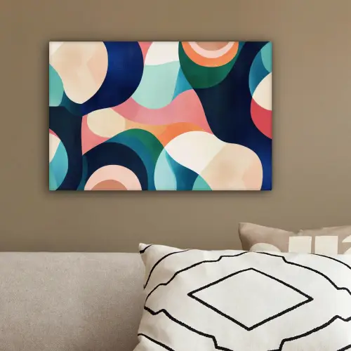 Abstract - Blauw - Roze canvas 2cm klein -sfeer3