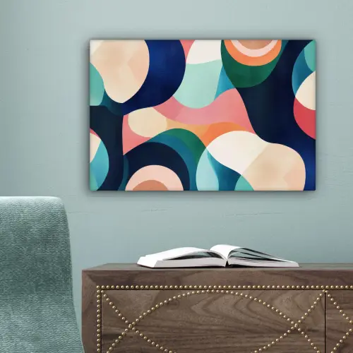 Abstract - Blauw - Roze canvas 2cm klein -sfeer4