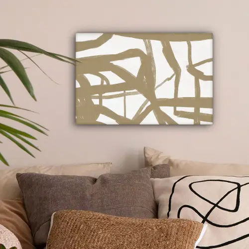 Abstract - Bruin - Wit canvas 2cm klein -sfeer1