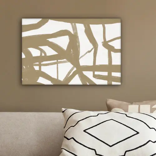 Abstract - Bruin - Wit canvas 2cm klein -sfeer3