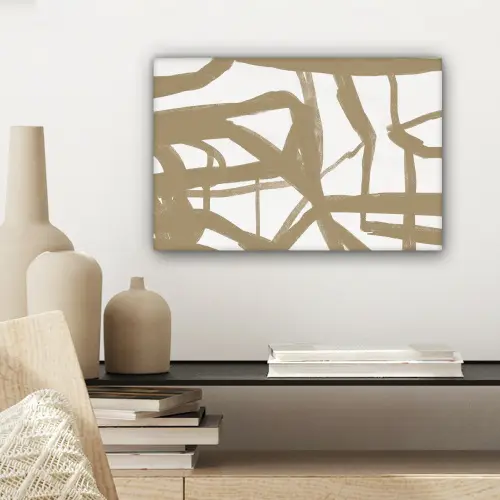 Abstract - Bruin - Wit canvas 2cm klein -sfeer6