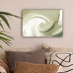 Abstract - Penseelstreken - Golven - Groen canvas 2cm klein -sfeer1