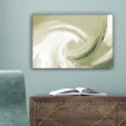 Abstract - Penseelstreken - Golven - Groen canvas 2cm klein -sfeer4