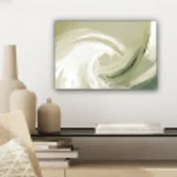 Abstract - Penseelstreken - Golven - Groen canvas 2cm klein -sfeer6