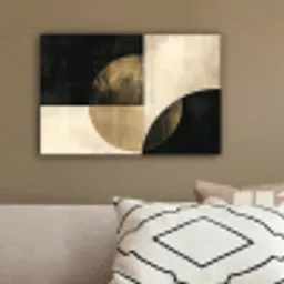 Abstract - Cirkels - Zwart - Goud canvas 2cm klein -sfeer3