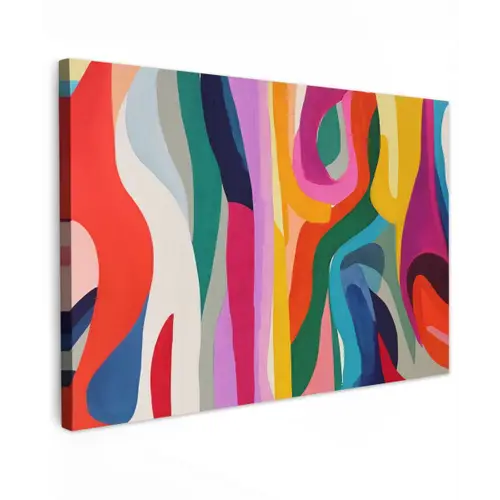 Abstract - Kleurrijk - Golven - Lijnen canvas 2cm klein -z3d