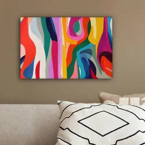 Abstract - Kleurrijk - Golven - Lijnen canvas 2cm klein -sfeer3