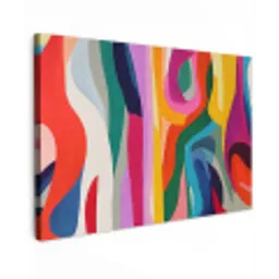 Abstract - Kleurrijk - Golven - Lijnen canvas 2cm klein -z3d