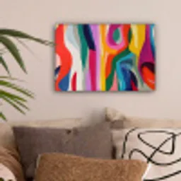 Abstract - Kleurrijk - Golven - Lijnen canvas 2cm klein -sfeer1
