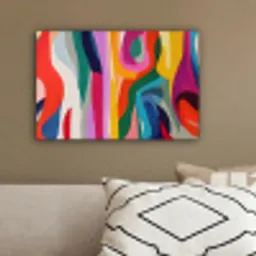 Abstract - Kleurrijk - Golven - Lijnen canvas 2cm klein -sfeer3