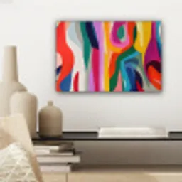 Abstract - Kleurrijk - Golven - Lijnen canvas 2cm klein -sfeer6