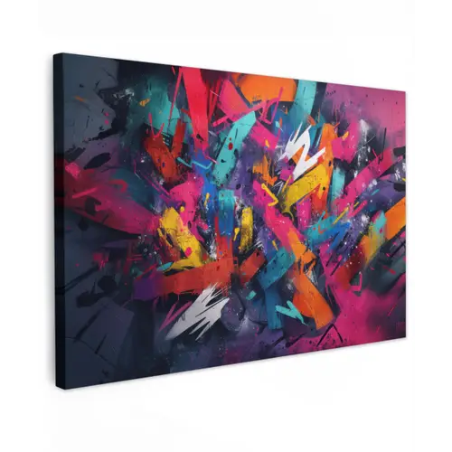 Abstract - Explosie - Neonkleuren canvas 2cm klein -z3d