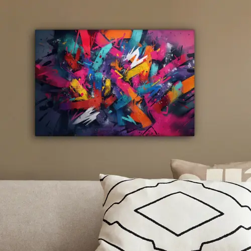 Abstract - Explosie - Neonkleuren canvas 2cm klein -sfeer3