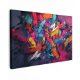 Abstract - Explosie - Neonkleuren canvas 2cm klein -z3d