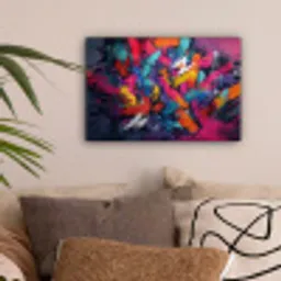 Abstract - Explosie - Neonkleuren canvas 2cm klein -sfeer1